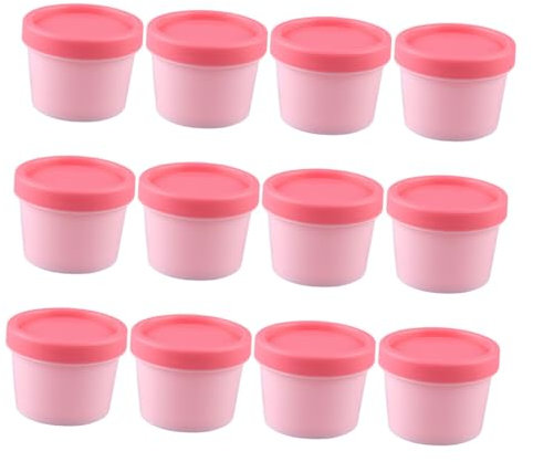 PLAFOPE 12pièces Pots Cosmétiques Rechargeables Pots Masque Visage Vides Réutilisables Boîte Crème Glacée Compacte Portable
