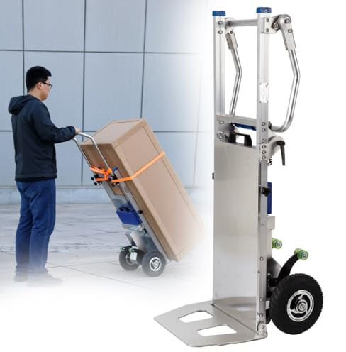 FANGZHL Elektrischer Andockwagen Zum Treppensteigen,Schwerlastwagen,Wagen Mit Rädern,Wagen Zum Bewegen Schwerer Gegenstände,Zusammenklappbarer Sackkarre,Tragfähigkeit 200 Kg A