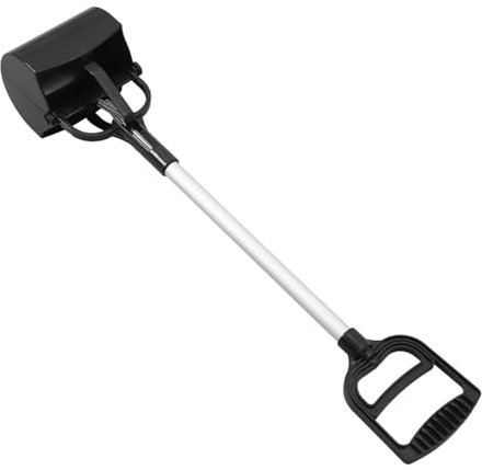 WOONEKY Ramasse-crottes pour Animaux De Compagnie à Long Manche, Outil De Nettoyage Léger en Plastique Noir, Taille Unique, pour Extérieur Et Usage Quotidien, Compatible Chiens Et Chats