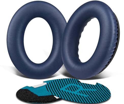 SoloWIT Protein Leather Earpads Cushions for Bose Headphones, Replacement Ear Pads for Bose QuietComfort 15 QC15 QC25 QC2 QC35/Ae2 Ae2i Ae2w/SoundTrue & SoundLink Around-Ear Series - Navy Blue