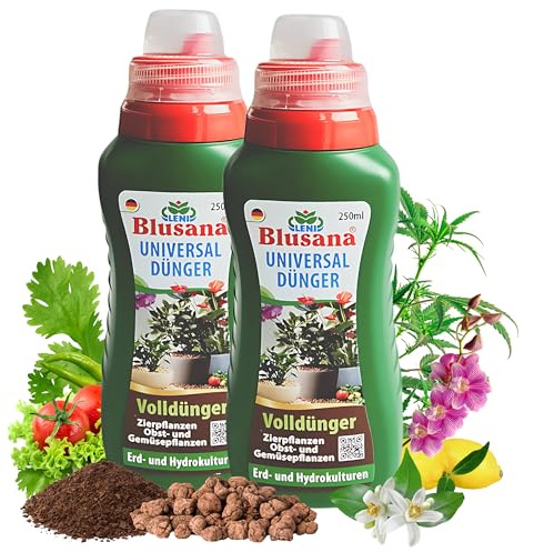 Blusana Universal Premium Flüssigdünger 500 ml NPK 6-3-6 Hydrokultur Erde | für Hydrokultur & Hydroponik, mineralischer Volldünger, Premium, für Zierpflanzen, Obst & Gemüse, auch in Erde