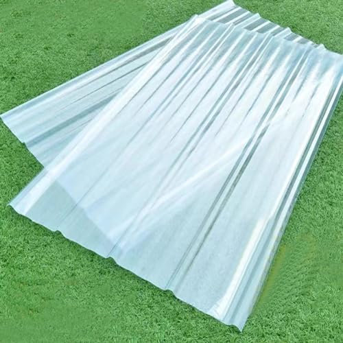 Lot de 11 panneaux de toiture ondulés en fibre de verre de 1,2 mm avec panneaux d'éclairage du jour pour toit d'abri de jardin à faire soi-même - Dimensions : 0,9 x 1,2 m