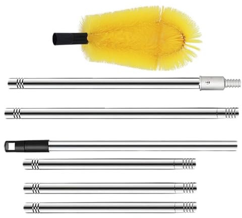 KMGDM Extendable Roof Gutter Cleaner Practical Stainless Steel with Sturdy Bristles Portable for Home Maintenance Daily Use