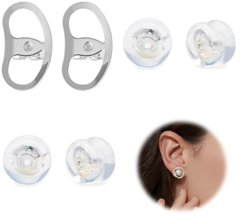 Auiremrti Cierres De Aretes De Plata De Ley 925 Hipoalergénicos De Plata De Ley 925 Pendientes De Repuesto En Forma De Mariposa, Hebilla De Arete De Silicona Con Forma De Hamburguesa
