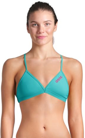 ARENA Dam Performance Women Solid Team Top Bikini, Vatten/shocking rosa, 28