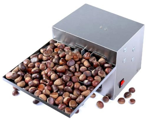 IUokLU Macchina Automatica per Il Taglio delle Castagne da 60 W 15-25 kg/Ora Macchina per schiacciare Le Castagne in Acciaio Inossidabile Commerciale per Molte,