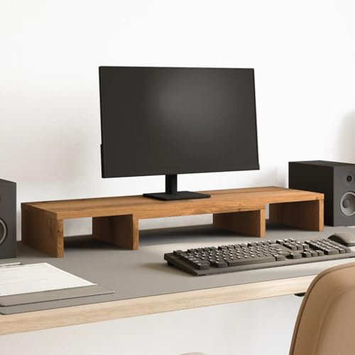 Gecheer Support de Moniteur élévateur Réglable chêne Artisanal, Support de Moniteur Rehausseur d'écran de Bureau pour Ordinateur, Téléviseur, Imprimante, Appareils Multimédia