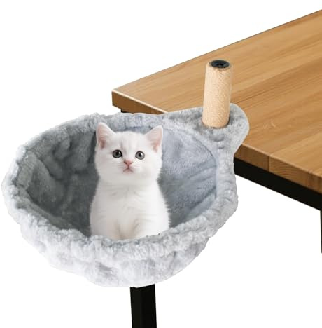 Katzenbett für Schreibtisch mit Katzenkratzbaum Katzenhängematte Katzenkorb Katzenliege Katzen Hängematte Bett 30cm bis 3 kg