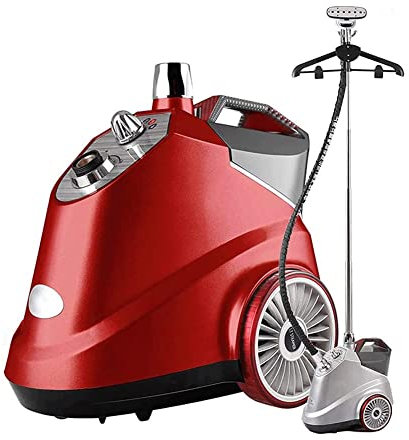 Vaporizador de ropa vertical de 2000 W, plancha de vapor portátil profesional decal de 2000 W, plancha de vapor portátil profesional de alta resistencia para uso comercial y doméstico (rojo)