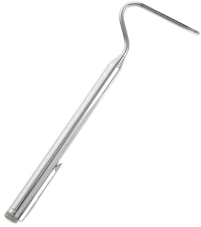 Mipcase Trampa para Serpientes con Gancho para Serpientes Palo de Captura de Serpientes Dispositivo de contención de Serpientes Gancho retráctil para Reptiles Acero Inoxidable Plata