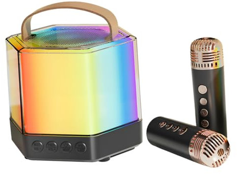 KONTONTY Ensemble De Microphones Mini Microphones sans Fil Machine De Karaoké pour Enfants Haut-Parleur De Karaoké Microphone Mini Machine De Karaoké pour Tout-Petits Machine De