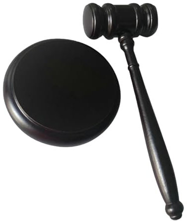 NihaoWXM Mazo Juez Martillo de Madera y Bloque de Sonido, mazo de Juez, Accesorios de mazo, mazo de subasta multifunción for Sala de Tribunal, reunión, subasta de jueces para Juez, subasta(Set A)