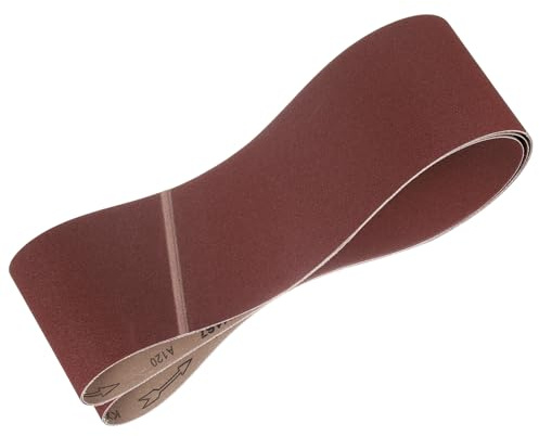 QUARKZMAN 152mm x 2260mm Bandas de Lija Set, 4pcs Cintas Abrasivas 120 Grano Correa para Lijadoras Óxido Aluminio para Carpintería Pulido de Metal Afilador de Cuchillo