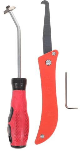 TOBBOMEY 2 Pezzi Utensili Rimozione Fughe Piastrelle in Acciaio Tungsteno Raschietto e Strumento Calafataggio Resistente per Pulizia con Gancio per Facile Conservazione