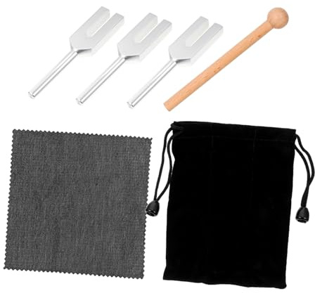 HYTROVE Teiliges Stimmgabel aus Aluminiumlegierung mit Holzhammer und Aufbewahrungstasche Langlebig Bruchfest für Chakra Heilung Vibrationsschalltherapie und Medizinische Frequenztests