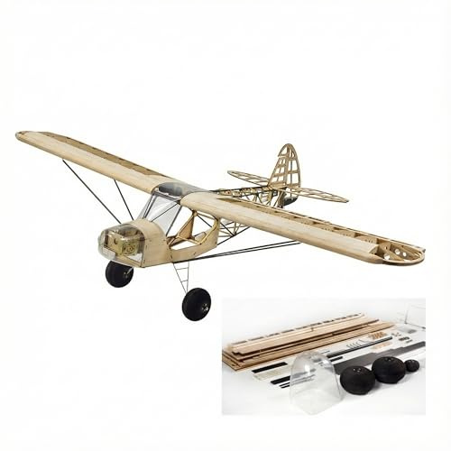 Quolefly Balsa Wood RC - Kit de avión de madera balsa: 1000 mm de envergadura, modelo Savage Bobber, ala fija, kit de avión de madera balsawood cortada con láser para adultos (solo kit) (solo kit)