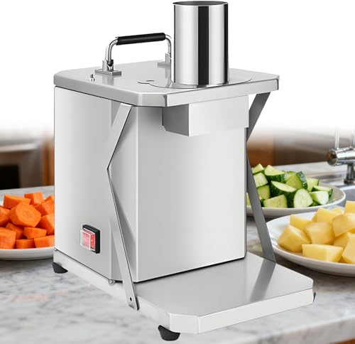 QianCruxtacy Tagliaverdure Automatico in Acciaio Inox per Frutta E Verdura,Lama Larga 2,75 per Carote Intere,5 Lame Intercambiabili in Acciaio Inox,per Tagliare a Cubetti Carote,Patate e Cipolle