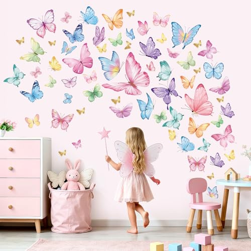 wondever Pegatinas de Pared Mariposa Colorido Adhesivos Decorativos