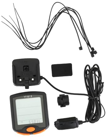 ABOOFAN Wasserdichter Fahrrad Tachometer mit Kabel Vollbild Display Geschwindigkeitsalarm Stoppuhrfunktion Kalender und Temperaturanzeige Kompatibel mit Fahrrädern Bikes