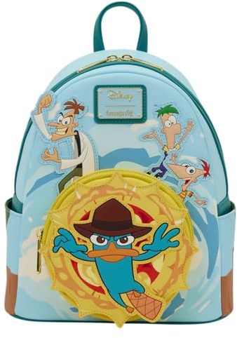 Loungefly Disney: Phineas and Ferb - Embroidered Characters Light-Up Mini Backpack - Gift for Kids & Adults – Collectible Bags | Light-Up, Gift for Kids & Adults, Collectible Bags