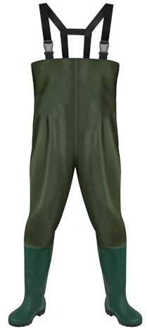 Monucep Wathose, 70D Nylon Composite PVC Angelanzug,Wathose Herren Wasserdicht,Anglerhose mit Stiefel,Wathose Herren Damen für Baustellen, Angeln, Bauernhöfe, Gärten, XXL