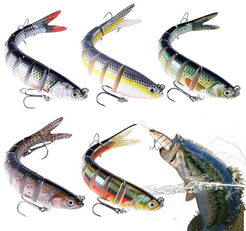Kunstköder Wobbler Set, Angelköder Set, 5 Stück Hecht Köder, Fisch Köder Swimbait, Angelköder Kunstköder, Naturgetreuer Raubfischköder, Crankbaits Für Forelle, Hecht, Barsch, Lachs, Angeln Geschen