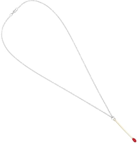 LRXIYODE Collana Girocollo Ciondolo a Forma di Fiammifero in Lega Argento, Design Delicato e Creativo, Ipoallergenica per Uso Quotidiano per Compleanni e Matrimoni