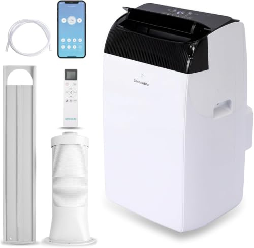 SereneLife Condizionatore Portatile 14000 BTU con WiFi, Climatizzatore 3 in 1 Freddo, Deumidificatore e Ventilatore, Controllo tramite App, Silenzioso con Kit Finestra
