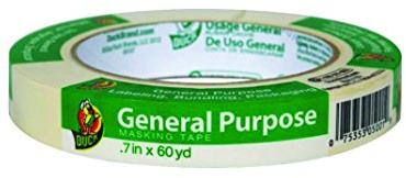 Duck 240349 0.70 in. x 60 yd General Use Masking Tape - Pack of 24