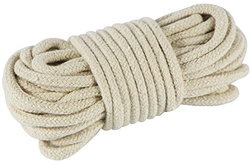 EDGEAM Corda di Cotone 6 mm Cordino Intrecciato Bianco crudo (5 Metri)