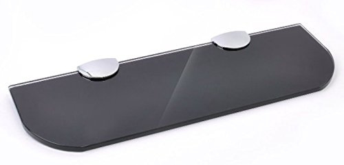 Glasablage mit abgerundeten Ecken, 3 Größen (300 mm, 400 mm, 500 mm) und 3 Farben (transparent, weiß, schwarz) für Badezimmer, Küche, Schlafzimmer, Glas, Schwarz , 300mm x 100mm