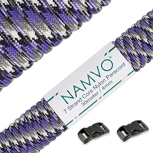 Namvo 550 Paracord Mil Spec Type III 7 Strand Parachute Cord Total Length 100ft/30 Meters Spots/Stripes/Camouflage