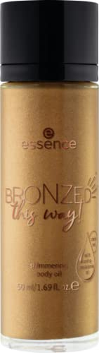 essence BRONZED this way! shimmering body oil, Nr. 01, Gold, acetonfrei, vegan, ohne Konservierungsstoffe, ohne Alkohol, 1er Pack (50ml)