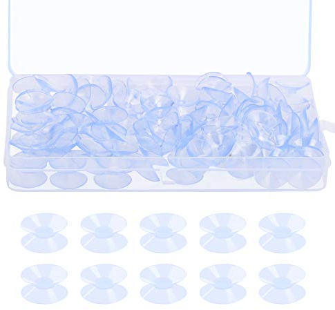 BIGKASI 80Pcs Doppelseitige Saugnäpfe Saugnapf Pads Glas Silikon Glassauger ohne Haken aus Kunststoff Klar Sucker Pads für Tischabstandshalter Tisch rutschfeste Matte Glasstoßdämpfung