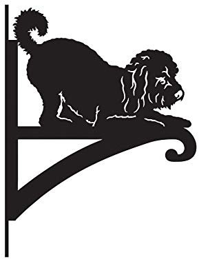Black Country Metalworks New Playful Cockapoo Iron Hanging Basket Bracket
