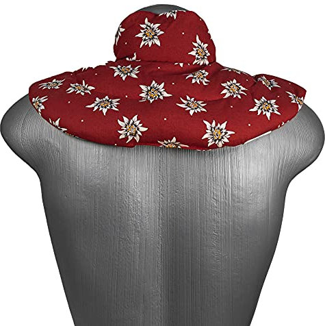 Nackenhörnchen mit Stehkragen Blume-Edelweiß Rapssamenkissen - Nackenkissen Wärmekissen - Ein sehr wohliger Nackenwärmer