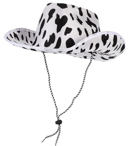 TOYANDONA Western-Cowboyhut Kuhmuster Filzhut Cowboy Kostüm Zubehör Für Karneval Fasching Mottoparty Und Cosplay Unisex