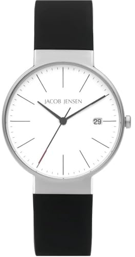 Jacob Jensen Herren-Armbanduhr Titan Quarz Schwarz/Silberfarben 183
