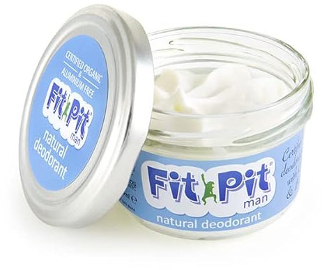 Fit Pit Man Natural Deodorant 100ml – Certified Organic & Aluminium-Free – Plastic-Free, Vegan, Cruelty-Free Cream Deodorant – Long-Lasting Protection with Cypress & Bergamot