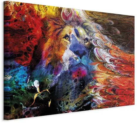 murando - Leinwandbild Abstrakt wie gemalt, 120x80 cm, 1-teilig, Wohnzimmer | Hochwertige Leinwand, sofort aufhängbar, ideal fürs Wohn- oder Schlafzimmer, wasserfest und lichtecht, langlebig, stilvoll