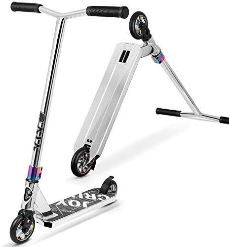 Pro Trick Scooter, Freestyle Stunt Scooter for Teens Adults and 8 Years Up Kids - Complete Beginner and Intermediate BMX Scooter (Silver)