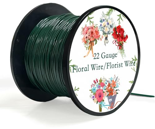 HILELIFE 2-pack grön blomstertråd, tillbehör för julkrans, flexibel blomtråd, blomstertråd, kranstillverkningssats, paddeltråd för hantverk