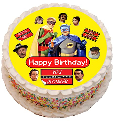 Only Fools And Horses Funny Themed PRECUT Happy Birthday Cake Topper 7.5 Inch Round Edible Icing Sheet Decoration