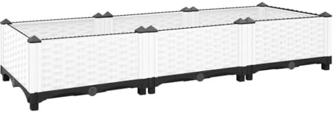 vidaXL Lit Surélevé, Jardinière pour Légumes Herbes, Bac à Plantes de Jardin, Pot de Fleurs d'Extérieur, Boîte de Plantation, Polypropylène