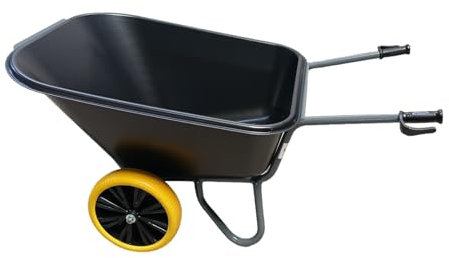 Kelberg Schubkarre 290L GRAU bis 250kg Garten Bauschubkarre Gartenschubkarre PU Rad mit Kunststofffelge 2 Rad PU Lite