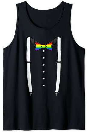 Regenbogen Fliege Hosenträger Kummerbund Smoking Fliege Tank Top
