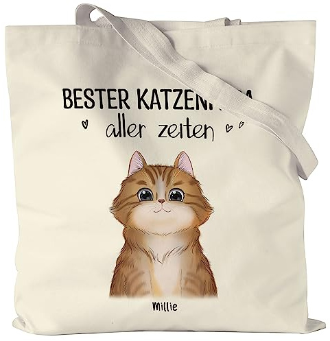 Kiddle-Design Katzenbesitzer Jutebeutel Personalisiert Geschenk Katzenpapa Katzenliebhaber Katzenmotiv Spruch Name Katzenfreund Haustier