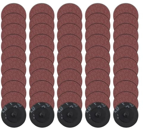 LEONTOOL 50 Pcs 2 Inches Quick Change Sanding Discs for Drill & Die Grinder, Sandpaper Grinding Pad Aluminum Oxide Abrasive Disc for Surface Prep Strip Burr Polish Finish Rust Paint Removal, 240 Grit