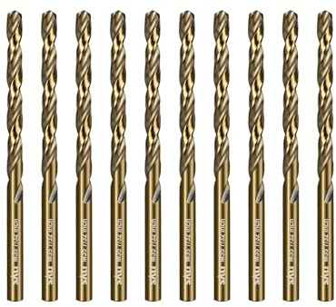 SALI 10 Stücke M35 HSS Cobalt Bohrer Set mit Spiralbohrer 5.5mm HSS-Co Stahlbohrer Eisenbohrer Metallbohrer Set für Holz, Metall, Kunststoff, Aluminium, Hartplastik, Edelstahl