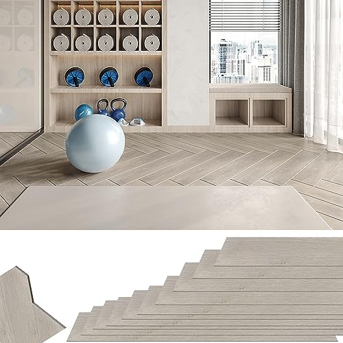 XMTECH Suelo de PVC autoadhesivo para suelo de vinilo, efecto madera, impermeable, para cocina, salón, baño, garaje, 91,44 x 15,24 cm, grosor 2 mm, 18 unidades de 2,5 m², gris ahumado